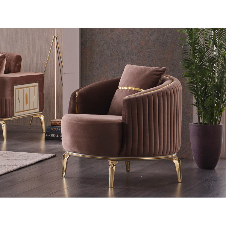 Tan best sale velvet armchair